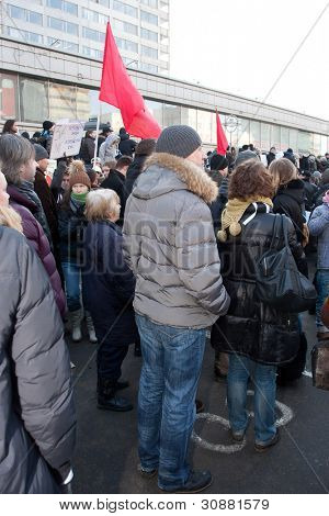 Moskva - 10. března: Účastníci protestní manifestaci proti padělání prezidenta 