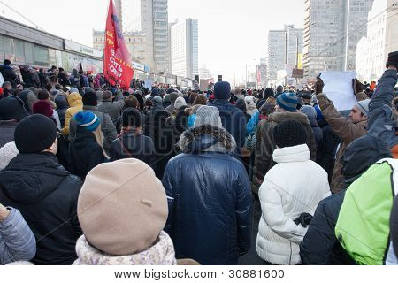 Moskva - 10. března: Účastníci protestní manifestaci proti padělání prezidenta 