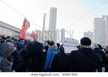 Moskva - 10. března: Účastníci protestní manifestaci proti padělání prezidenta 