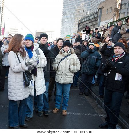 Moskva - 10. března: Účastníci protestní manifestaci proti padělání prezidenta 
