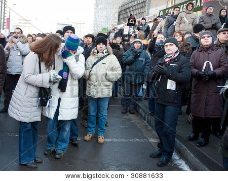 Moskva - 10. března: Účastníci protestní manifestaci proti padělání prezidenta 