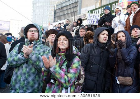 Moskva - 10. března: Účastníci protestní manifestaci proti padělání prezidenta 