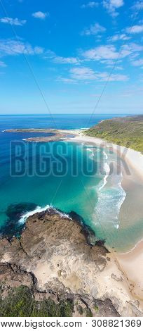 Aerial View Of Moonee Beach South Of Newcastle And Catherine Hill Bay On The Nsw Central Coast.