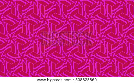 Pattern With Polygonal Geometric Elements. Vector Seamless Illustration. Template For Wallpaper, Int