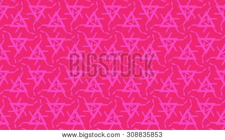 Pattern With Polygonal Geometric Elements. Vector Seamless Illustration. Template For Wallpaper, Int