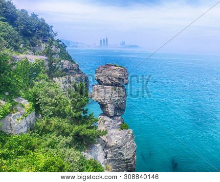 Aerial View Of Nongbawi Stone At Igidae Park, Busan, South Korea, Asia