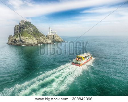 Aerial View Of Oryukdo Lighthouse, Busan, South Korea, Asia