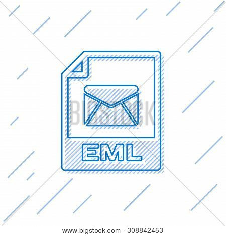 Blue Eml File Document Icon. Download Eml Button Line Icon Isolated On White Background. Eml File Sy