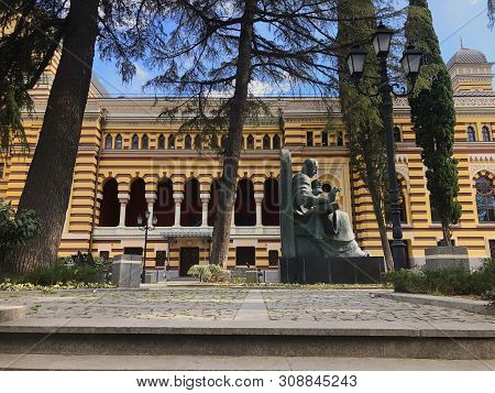 Tbilisi, Georgia - Murch 03 2019: Sculpture Of The Famous Georgian Composer Z. Paliashvili In The Ga