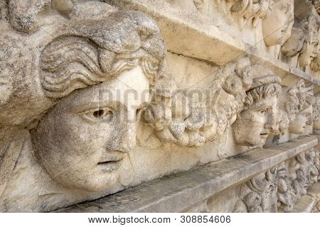 Ancient City Of Aphrodisias, Aydin / Turkey. Travel Concept Photo.