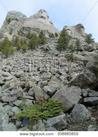 Mount Rushmore National Monument In The Black Hills, Near Keystone, South Dakota As Viewed From A Hu