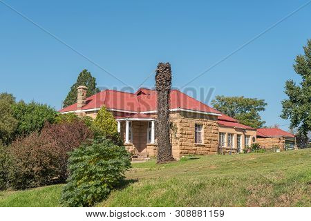 Paul Roux, South Africa - May 1, 2019: A House, Built From Sandstone, In Paul Roux, A Small Town In 