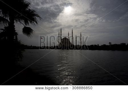 Adana Sabanci Central Mosque / Turkey. Travel Concept Photo.