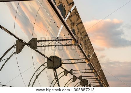 Detail Of The Concentrators And Solar Panels Of The Solar Thermal Power Plant In Logrosan, Extremadu