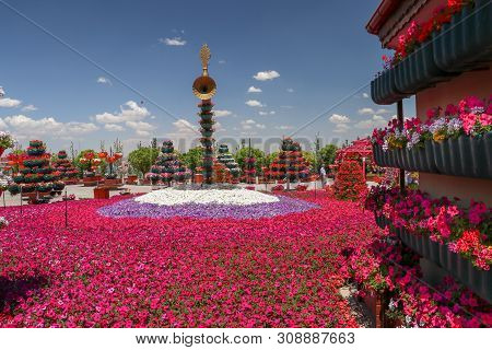Konya / Turkey, June 7, 2019, Konya Selcuklu Flower Park (cicek Park)