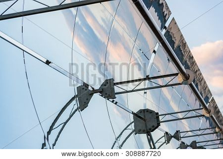 Detail Of The Concentrators And Solar Panels Of The Solar Thermal Power Plant In Logrosan, Extremadu
