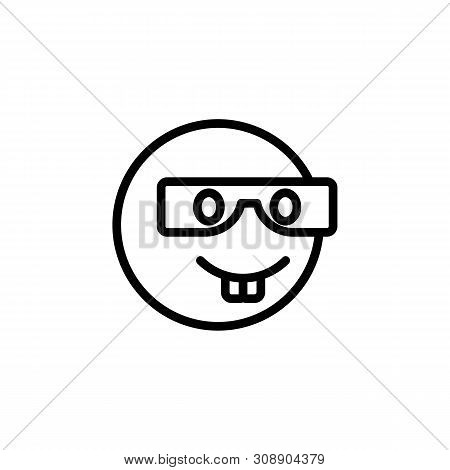 Nerd Emoji Outline Icon. Signs And Symbols Can Be Used For Web, Logo, Mobile App, Ui, Ux