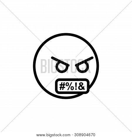 Angry Emoji Outline Icon. Signs And Symbols Can Be Used For Web, Logo, Mobile App, Ui, Ux