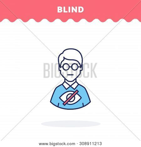 Blind Symbol On Gray Background. Flat Design. Advantage Icon.