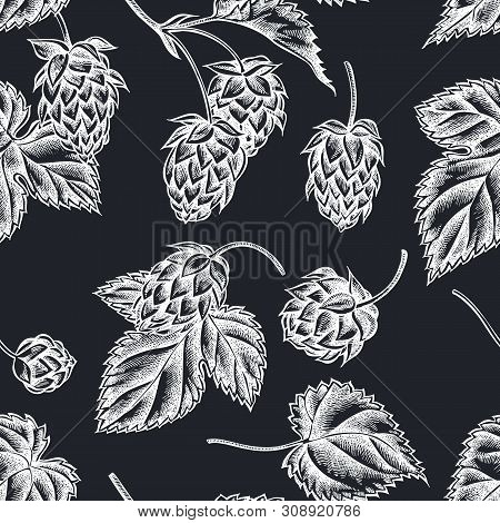 Seamless Pattern With Hand Drawn Chalk Hop Stock Illustration