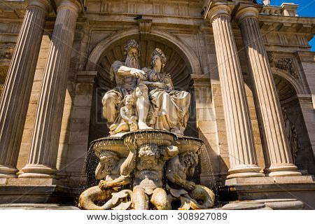 Vienna. Austria. Fontanarossa Or Fountain Of Albrecht In The Albertina Museum, Albertinaplatz