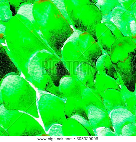 Sage Green Snake Seamless Pattern. Watercolor Hand Drawn Python Print.  Cobra Skin Exotic Texture. G
