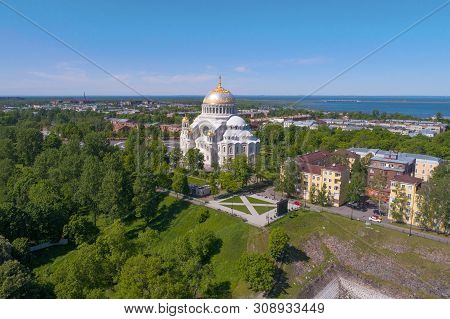 View Of The Old St. Nicholas Naval Cathedral On A Sunny June Day (filming From A Quadcopter). Kronst