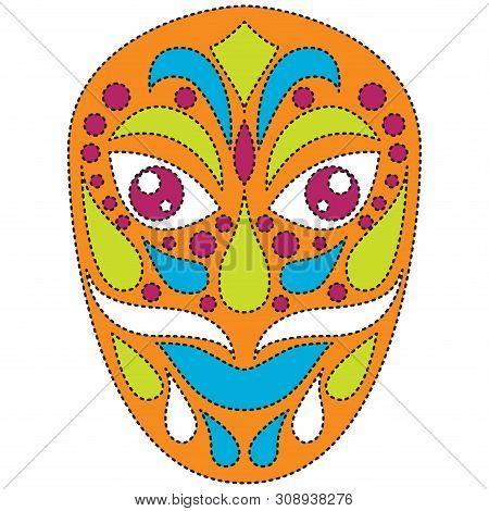 Tribal Ethnik Mask. Colorful Illustration On White Background