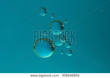 A Group Of Gradient Blue Oxygen Bubbles.