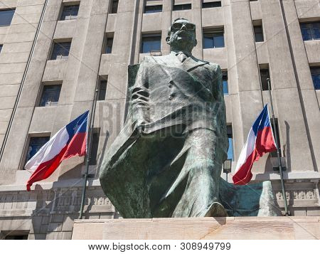 Santiago De Chile, Chile - January 26, 2018: : Monument To Chilean Statesman And Political Figure. S