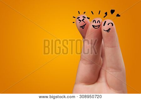 Waggish happy fingers with team building concept