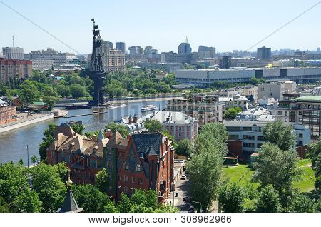 Moscow, Russia - June 4, 2019: Summer View Of The Monument To Peter The Great From The Observation D