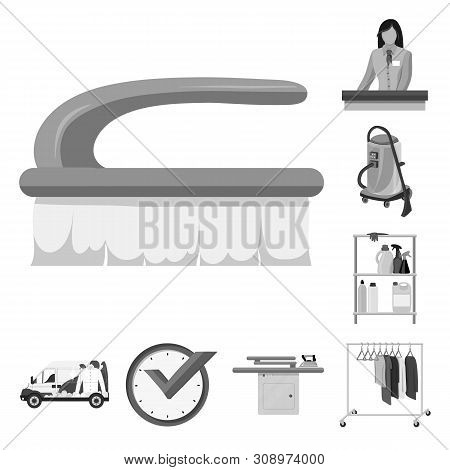 Vector Illustration Of Laundry And Clean Icon. Collection Of Laundry And Clothes Vector Icon For Sto