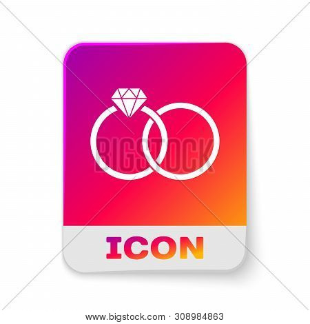 White Wedding Rings Icon Isolated On White Background. Bride And Groom Jewelery Sign. Marriage Icon.