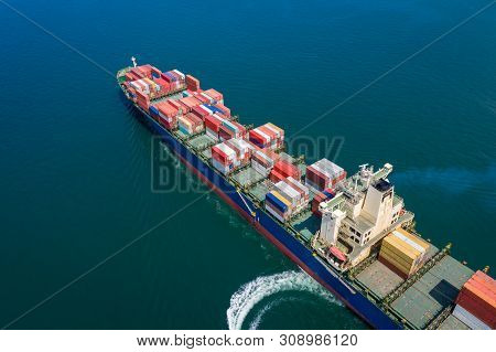Business Shipping Cargo Containers Import Export And Exchange  Fright Ship Open Sea Asia Pacific Int