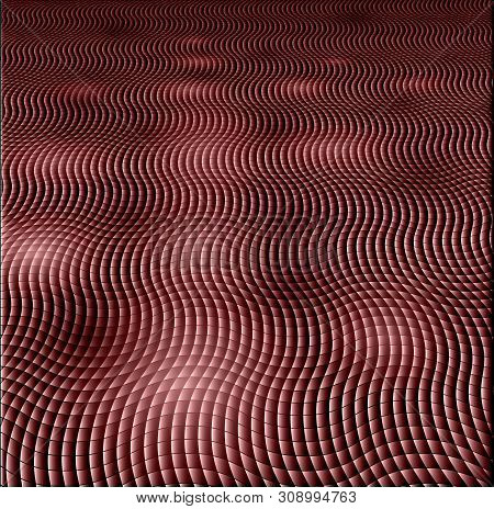 High Tech Red Metal Perspective Chainmail Bacground