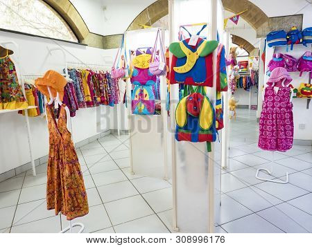 Puppet Model On Cloth Shop With Cild Colored Clothes Cotton Bags Clothing, Modern Casual Fashion Clo