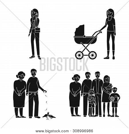 Vector Illustration Of Face And Portrait Logo. Collection Of Face And People Stock Vector Illustrati