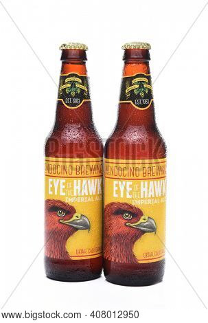 IRVINE,CA - SEPTEMBER 30, 2017: Eye of the Hawk Imperial Ale. From the Mendocino Brewing Company, in Ukiah, California. 