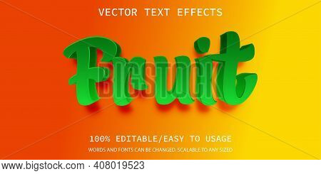 Vector Fruit Text Effect Template 100% Editable Easy To Usage