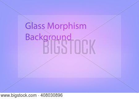 Abstract Gradient Background. Transparent Frame In Glass Morphism Style