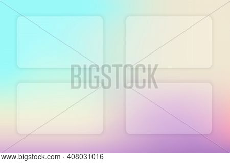 Abstract Gradient Background. Transparent Frame In Glass Morphism Style