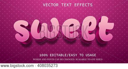 Sweet Text Effect Vector Template Easy Editable