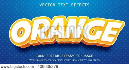 Orange Text Effect Vector Template Easy Editable