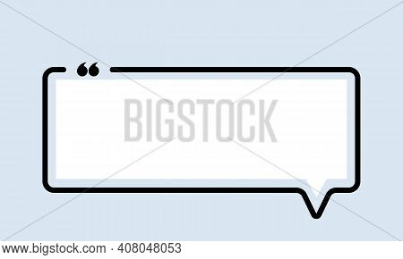 Quote Icon. Quotemark Outline, Speech Marks, Inverted Commas, Blank Space. Square Shape. Vector Eps 