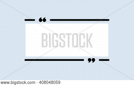 Quote Icon. Quotemark Outline, Speech Bubble, Inverted Commas Or Talking Mark Collection With Empty 
