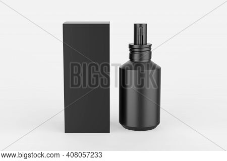 Instant Antiseptic Mist Spray, Antibacterial. Bottle With Box Isolated On White Background, Studio S