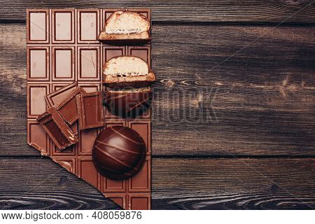 Chocolate Bar Delicacy Sweets Cocoa Gastronomia Wooden Background