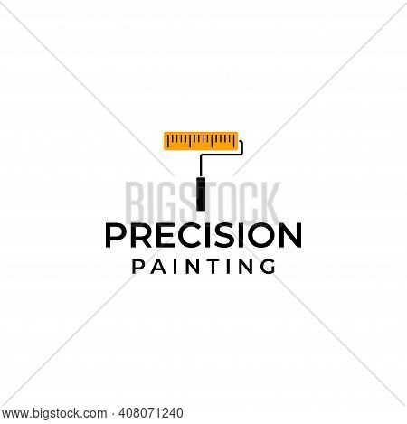 Unique Logo Between Precision And Paint Stick On White Background.
Eps 10, Vector.