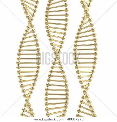 Gouden Dna beeldje figuur geïsoleerd op wit